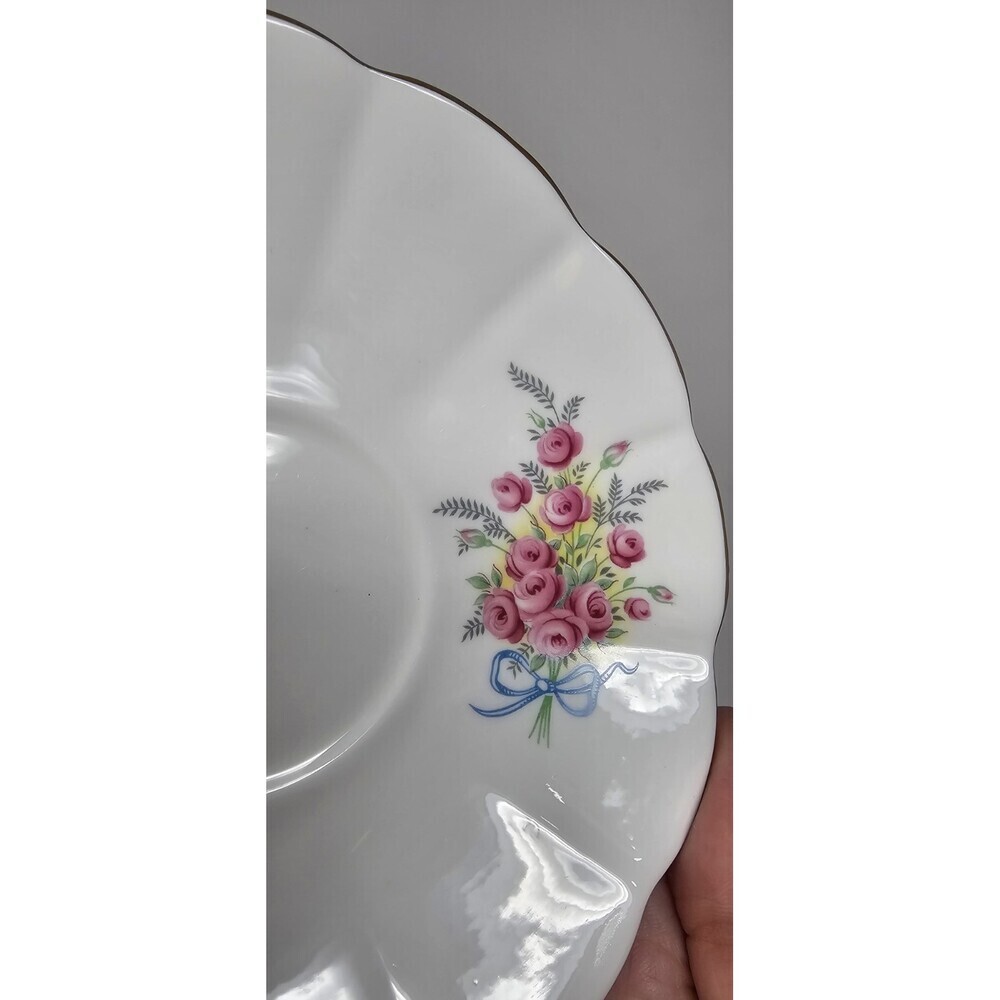 Elizabethan England Fine Bone China Happy Birthday Saucer Plate Floral Vintage - Picture 5 of 6